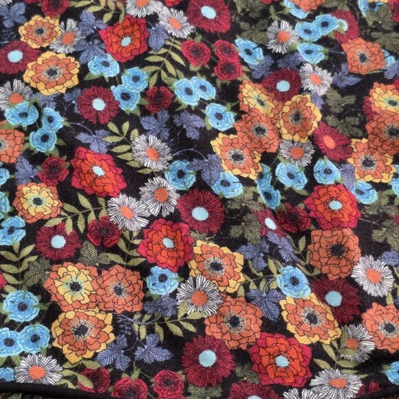 Zara Trafaluc Tunic Women M Black Floral LS Whimsigoth Boho Empire Waist Flowy - Picture 11 of 15